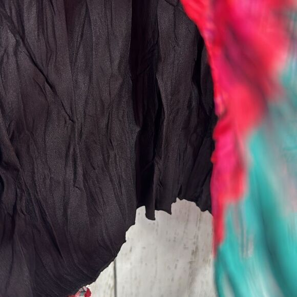 Buffalo David Britton Women 100% Silk Tank Top Ruffle Plaid Tiered Fairy Boho - Picture 9 of 16